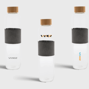 Glazen fles met bamboe deksel | 750 ml