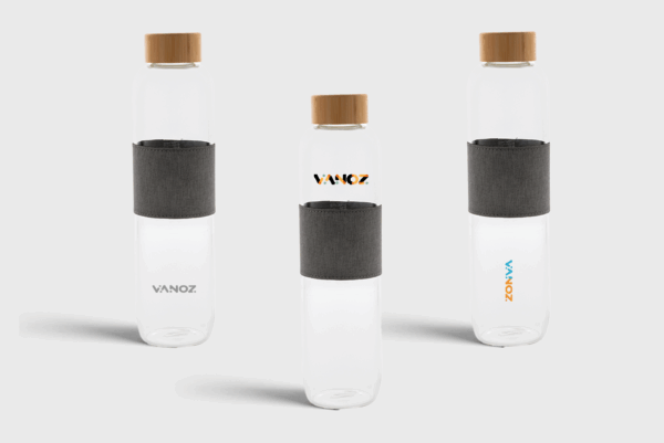 Glazen fles met bamboe deksel | 750 ml