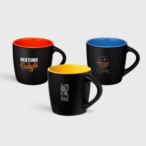 Matt Black Ceramic Mug with Coloured Interior