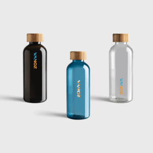 GRS recycled PET fles met bamboe dop