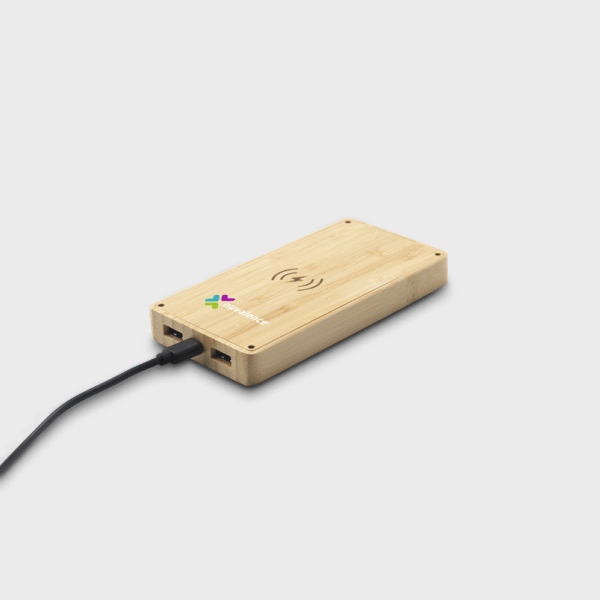 Solar Powerbank Wireless Charger with Bamboo